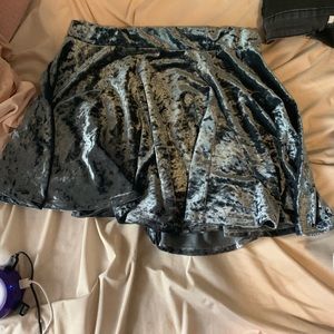 Gray velvet miniskirt size L